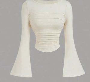 Newme Bell Sleeve Ruched Crop Top - XL