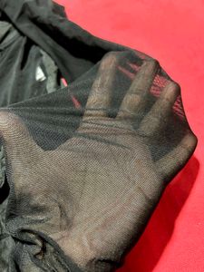 Black Cross-Halter Sheer Sleeve Bodysuit