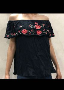 Black off shoulder top