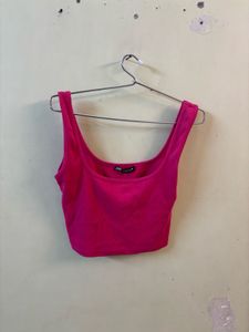 pink Sleeveless Crop Top