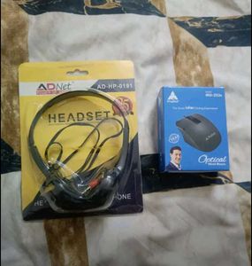 Wired headphones with mic and mouse