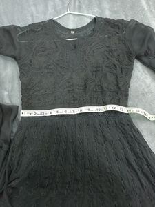 Chickankari Anarkali Kurti With Inner And Dupatta