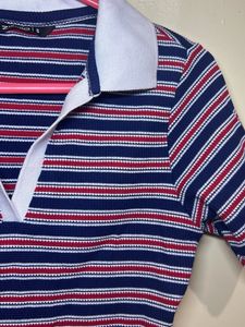 Striped Polo Top