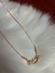 American Diamond Gold Plated Love Pendant