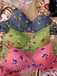 Floral Print Bra Set -pack Of 3