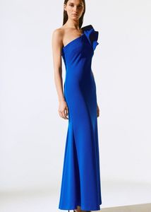 Elegant Blue One-Shoulder Gown