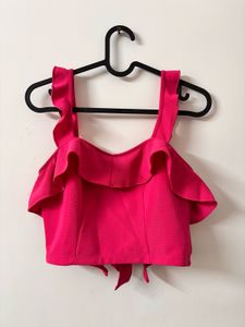 🎀Pink Ruffled Corset Top - Size Small 🎀