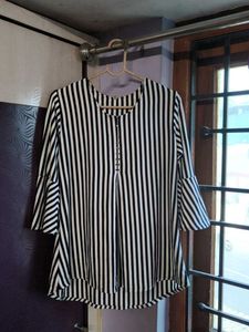Striped Flared Sleeve Top