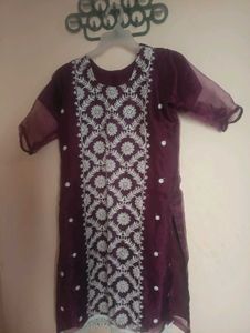 Organza  💜 Kurti With Pant Dupatta 💘