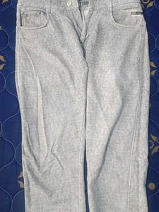 Gray Patterned Jeans