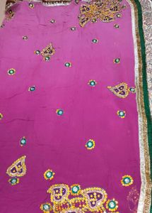 Purple Embellished Saree