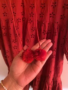 Rust Embroidered Dress