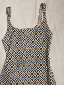 Patterned Midi Slip Bodycon Dress