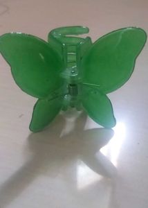 green butterfly hair clip