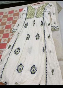 Embroidered White Kurta