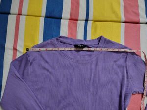 Max Liliac Ribbed Tshirt