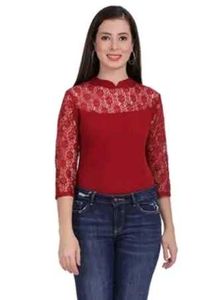 Maroon Lace Top