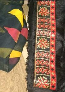 Elegant Black Printed Saree