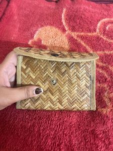Woven Straw Wallet