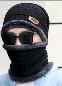 Winter Knitted Beanie Cap &amp; Neck Warmer