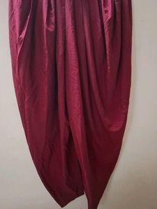 Burgundy Pleated Dhoti