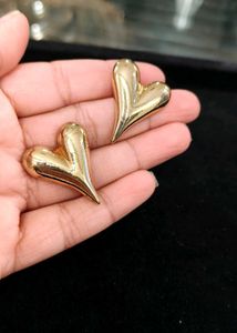 Heart Shape Gold Toned Earrings