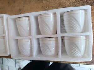 White Cup Set Golden Line Of2set Combo