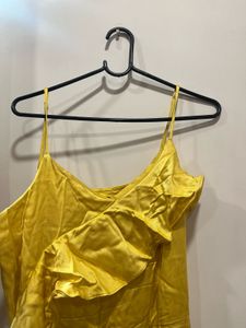 Yellow Ruffle Slip Dress