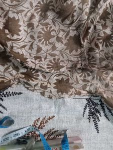 Brown Printed Kurta Set