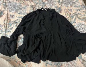 Black Ruffle Blouse