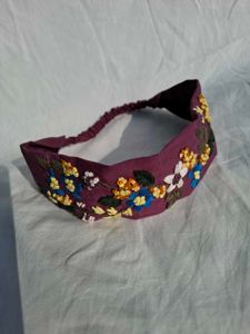 Floral Embroidered Headband