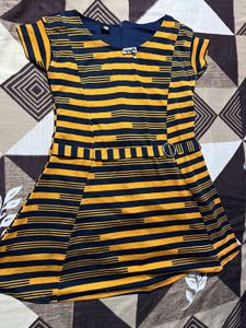 Striped Fit & Flare Top