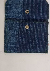 Striped Denim Wallet