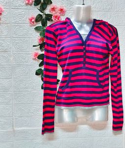 🎁Buy Two Get One Item Free🎁Striped Hoodie Top