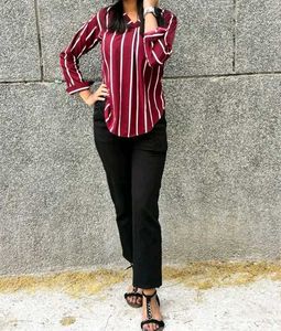 Striped Burgundy Top