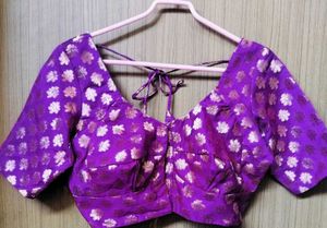 Purple Floral embossed Blouse