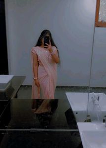 Sparkling Pink Sequin Saree