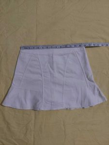 White A-Line Skort with pleaded Inner layer