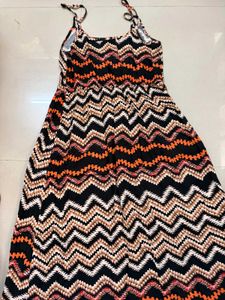 Chevron Print Maxi Dress