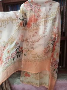 Patchwork Suit With Chiffon Dupatta