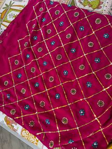 Pink Saree With All Over Work