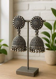 Oxidized Jhumka Earrings