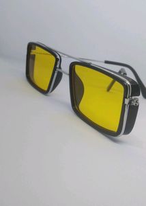 Aesthetic Metal Frame Yellow Shade And Ring Combo