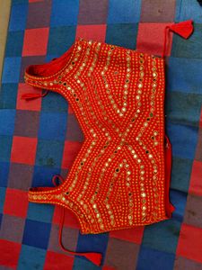 Glass Fitted Red Blouse