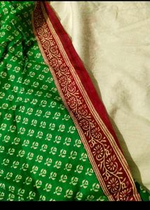 green print saree