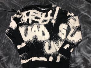 Graphic Print Knit Sweater