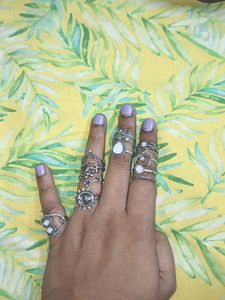 13 Silver Tone Ring Set!!! - Boho Style