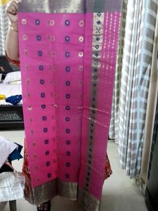 Pink TANT Saree (Highly Intricate DESIGN)