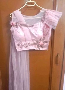 Crop Top Lehnga Set In Fairy Look
