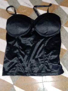 Black & Skin Corset Top